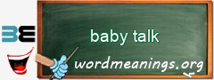 WordMeaning blackboard for baby talk